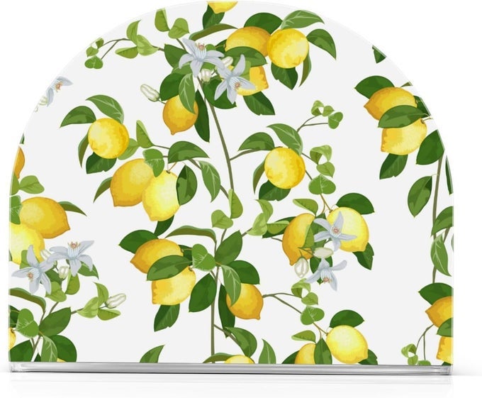 LEMON ACRYLIC NAPKIN HOLDER CLEAR PLASTIC COCKTAIL NAPKIN HOLDER FOR KITCHEN RESTAURANT TABLES