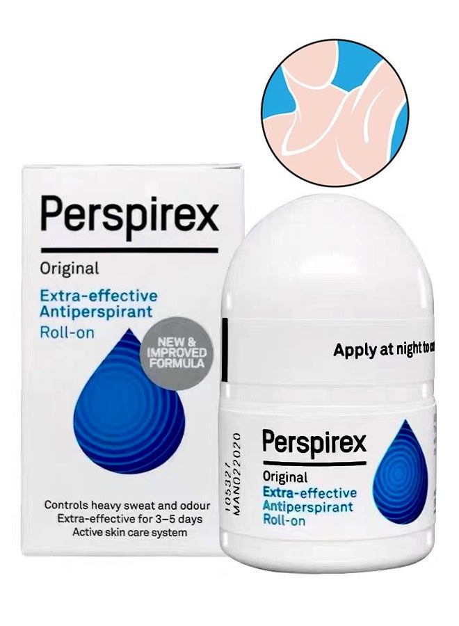 Perspirex Original Extra Effective Antiperspirant Roll On For Sweat And Odour Control, Active Skin Care System - Image 1