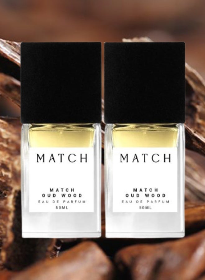 ماتش 2 قطع عطر ماتش عود وود 50 مل - Image 1