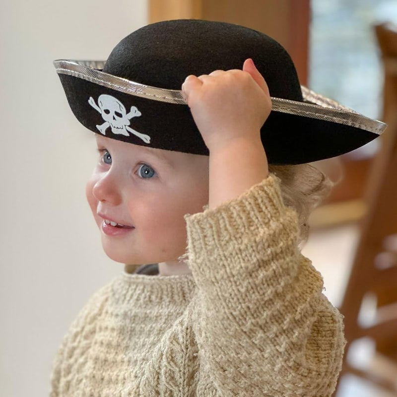 Wowow Toys & Games Pirate Hat | Kids Pirate Costume Accessory | Black Pirate Hat With Skull And Bones | Childrens Pirate Costume Hat | Kids Fancy Dress Accessories | Suitable For Ages 3+ - Image 2
