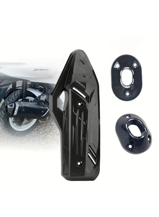 غطاء عادم دراجة نارية من ألياف الكربون وواقي مؤخرة لهوندا PCX160 وكليك160، مقاوم للحرارة، تصميم ديناميكي هوائي يناسب الحماية المتينة، إكسسوار رياضي - Image 1