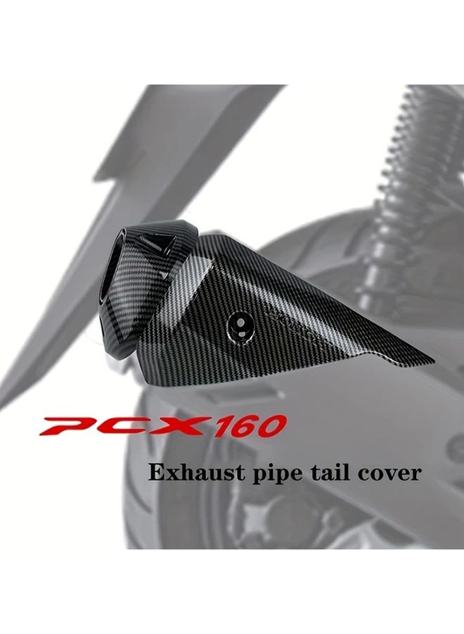 غطاء عادم دراجة نارية من ألياف الكربون وواقي مؤخرة لهوندا PCX160 وكليك160، مقاوم للحرارة، تصميم ديناميكي هوائي يناسب الحماية المتينة، إكسسوار رياضي - Image 4