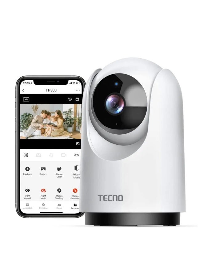 TECNO TH300 2K-Indoor WIFI Security Camera