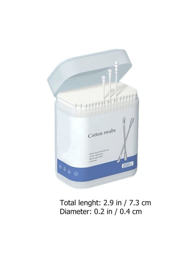 بيوينتي 200 قطعة من أعواد القطن الورقية للأطفال، أعواد قطنية مزدوجة الأطراف، منظفات أذن قطنية، أعواد تنظيف آمنة لتنظيف الأذن والأنف - Image 2