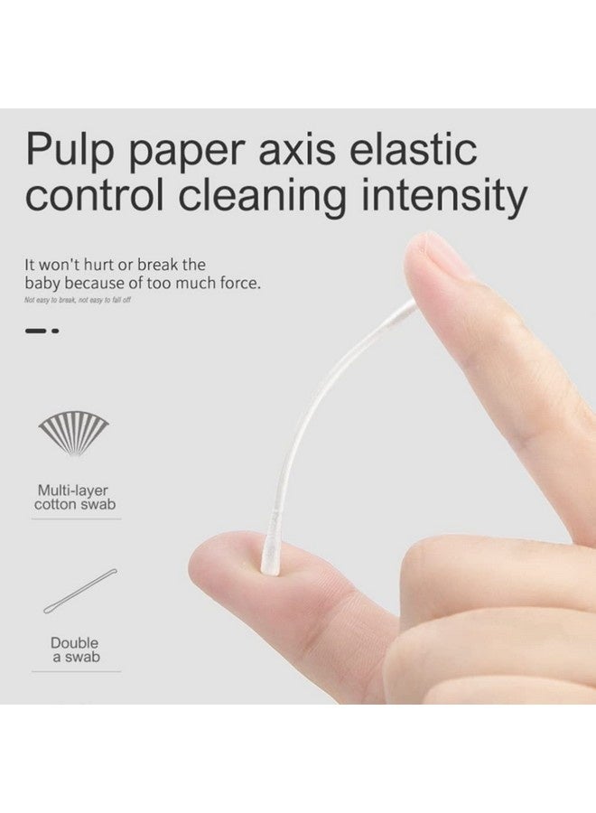 بيوينتي 200 قطعة من أعواد القطن الورقية للأطفال، أعواد قطنية مزدوجة الأطراف، منظفات أذن قطنية، أعواد تنظيف آمنة لتنظيف الأذن والأنف - Image 4