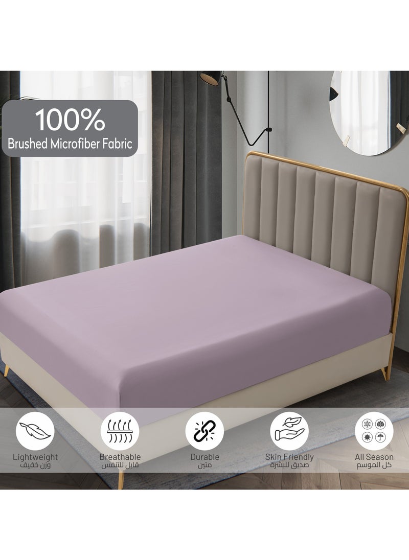 Donetella Bedding Fitted Sheet - Fits 180x200 Cm For King Bed - 3 Pcs (1 Fitted Sheet and 2 Pillowcases) - 35 Cm Deep Pocket - Solid Bed Sheet  - Image 4