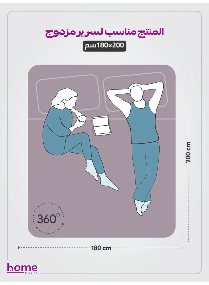 Donetella Bedding Fitted Sheet - Fits 180x200 Cm For King Bed - 3 Pcs (1 Fitted Sheet and 2 Pillowcases) - 35 Cm Deep Pocket - Solid Bed Sheet