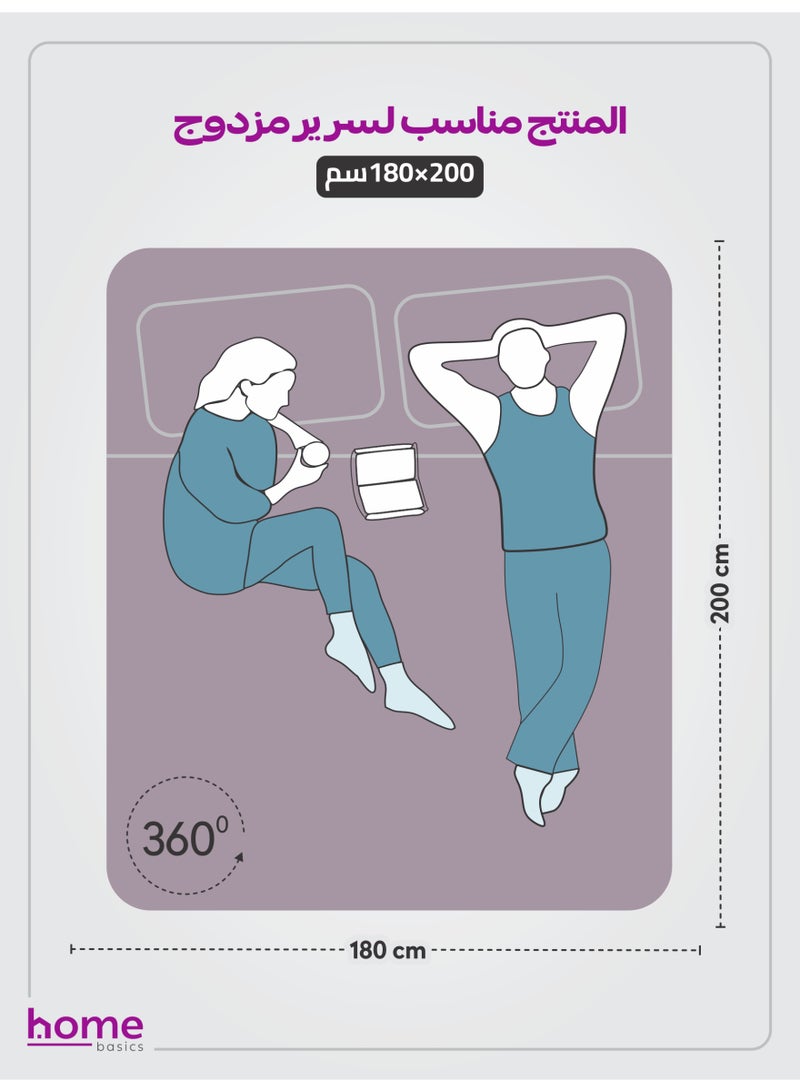 Donetella Bedding Fitted Sheet - Fits 180x200 Cm For King Bed - 3 Pcs (1 Fitted Sheet and 2 Pillowcases) - 35 Cm Deep Pocket - Solid Bed Sheet - Image 2