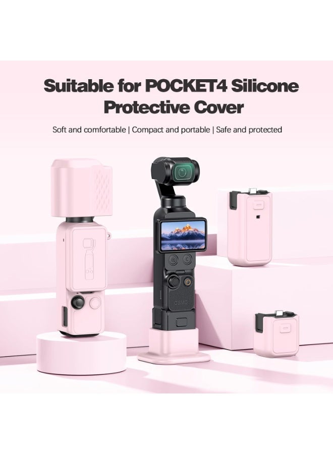 اكسيسن حافظة واقية من السيليكون لكاميرا DJI Osmos Pocket 4 مزودة بقاعدة ثابتة وحبل أمان ضد الضياع، متوافقة مع ملحقات Pocket 4 – مخصصة للتصوير اليومي وتدوين الفيديو أثناء السفر - Image 2