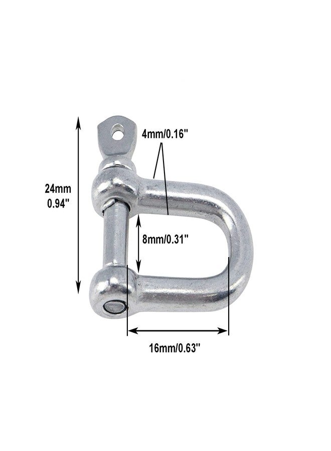 Sydien S SYDIEN 10pcs M4 3/16 Inch Stainless Steel D Ring Shackles Marine Grade Screw Pin Anchor Shackle - Image 5