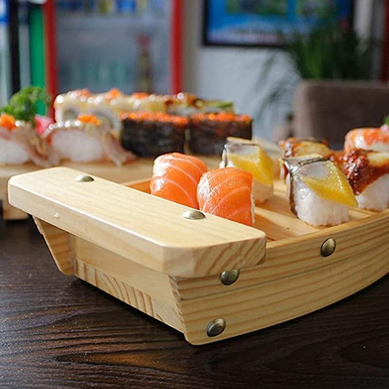 DOITOOL Wooden Sushi Serving Tray Boat Plate for Restaurant or Home - Image 3