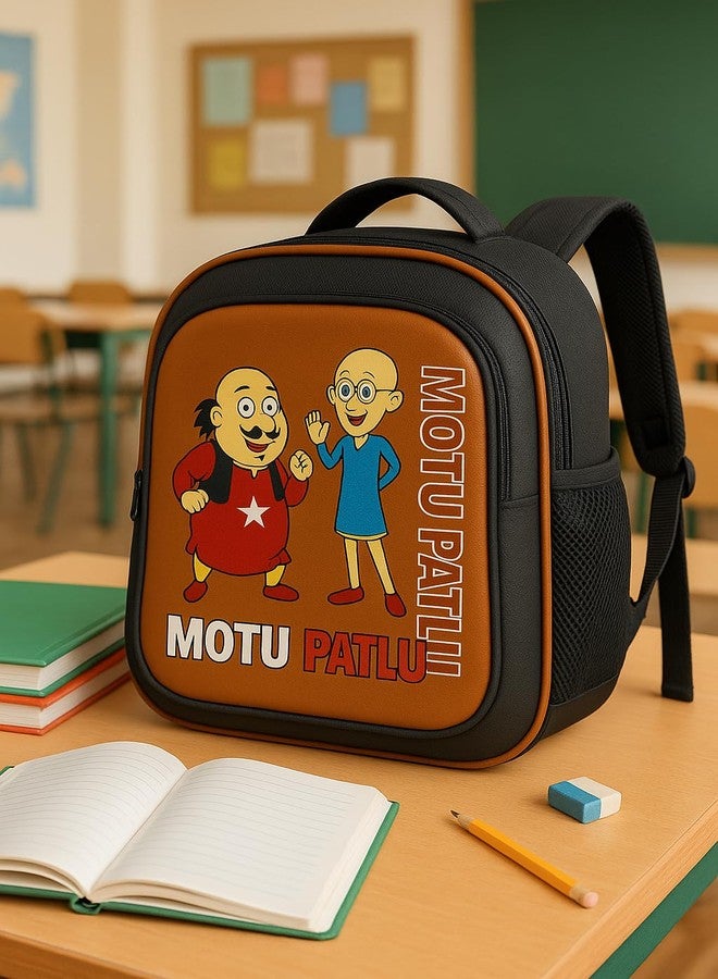 Mophonics Motu patlu Printed 16L School Bag for Kids |Backpack for Girls & Boys Blue - Image 3