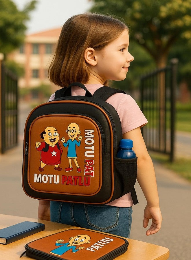Mophonics Motu patlu Printed 16L School Bag for Kids |Backpack for Girls & Boys Blue - Image 2