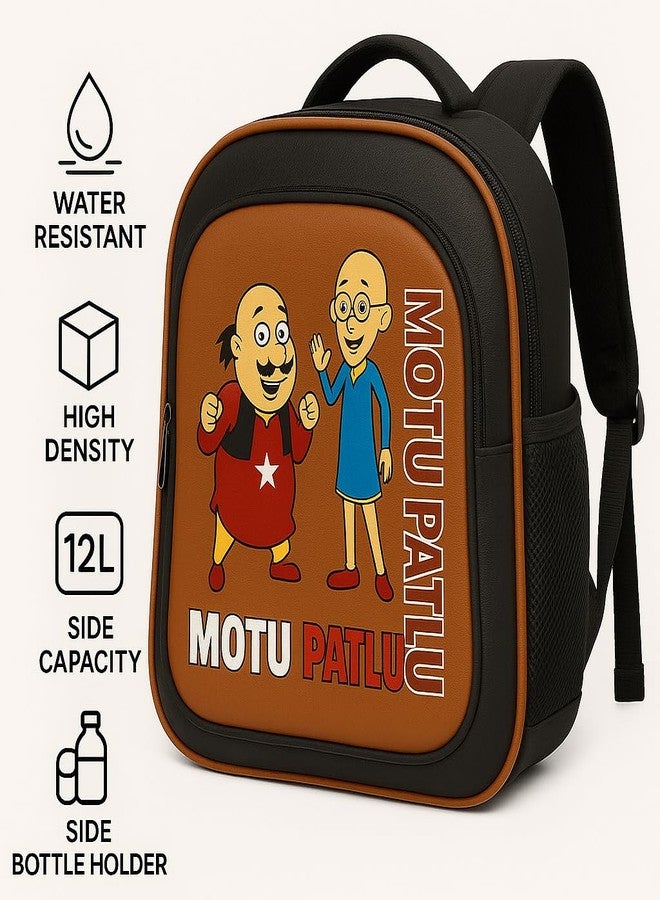 Mophonics Motu patlu Printed 16L School Bag for Kids |Backpack for Girls & Boys Blue - Image 4