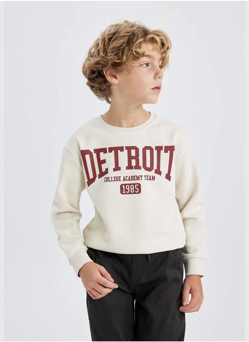 ديفاكتو Boy Crew Neck Long Sleeve Knitted Sweatshirt