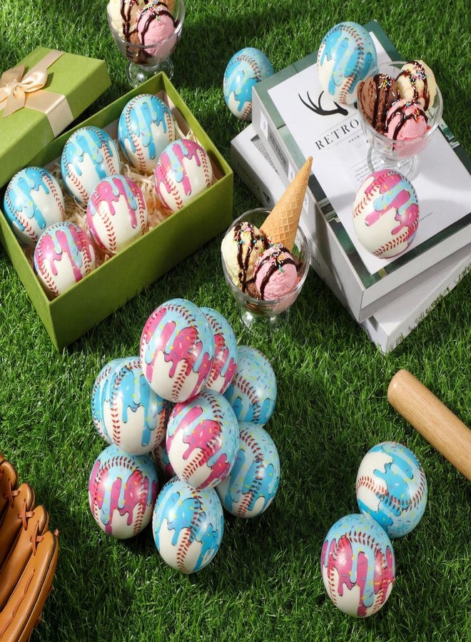 Seenelling 12 Pcs Baseball Ice Cream Drip Stress Balls 2 Colors 2.36 Inch Ice Cream Drip Stress PU Soft Foam Balls Baseball Party Gifts for Party Decorations Birthday Supplies - Image 4
