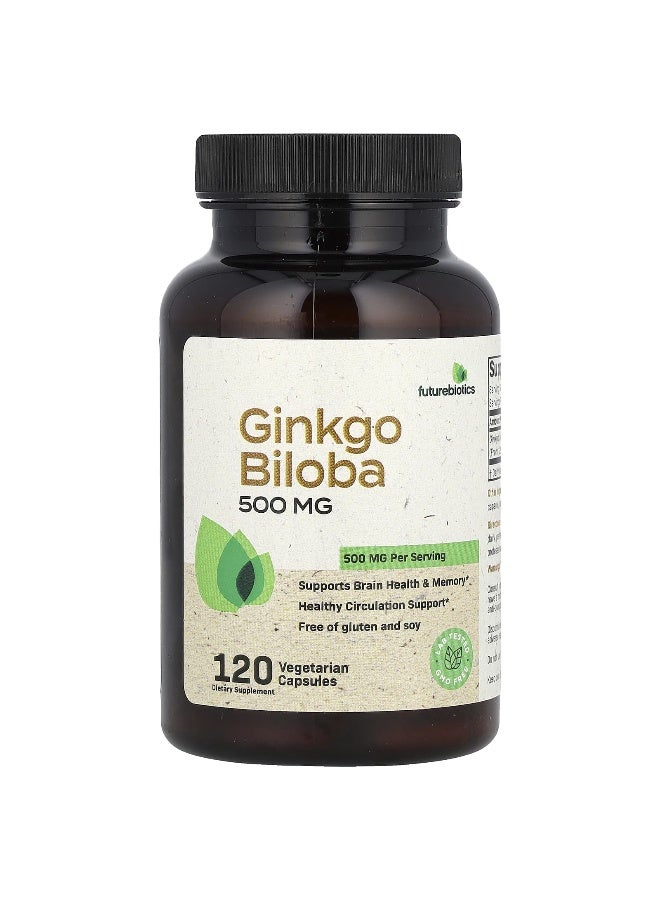 Futurebiotics Futurebiotics, Ginkgo Biloba, 500 mg, 120 Vegetarian Capsules (250 mg per Capsule) 