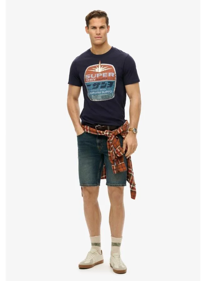 سوبر دراي تي شيرت مريح بطبعة جازولين