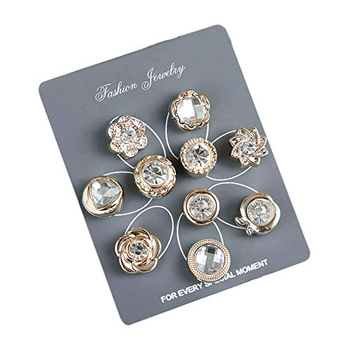 Sisadodo Cover Up Buttons Pearl Safety Brooch Pins Button Lapel Pin for Women Girls Christmas Gifts 10pcs - Image 5