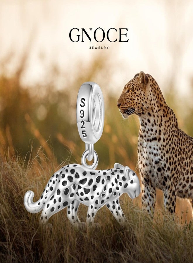 GNOCE Panther Animal Pendant Dangle Charm Bracelet For Her,S925 Sterling Silver Personalised Charm Pendant Necklace/Bracelet Jewelry Gift for Women Men - Image 3