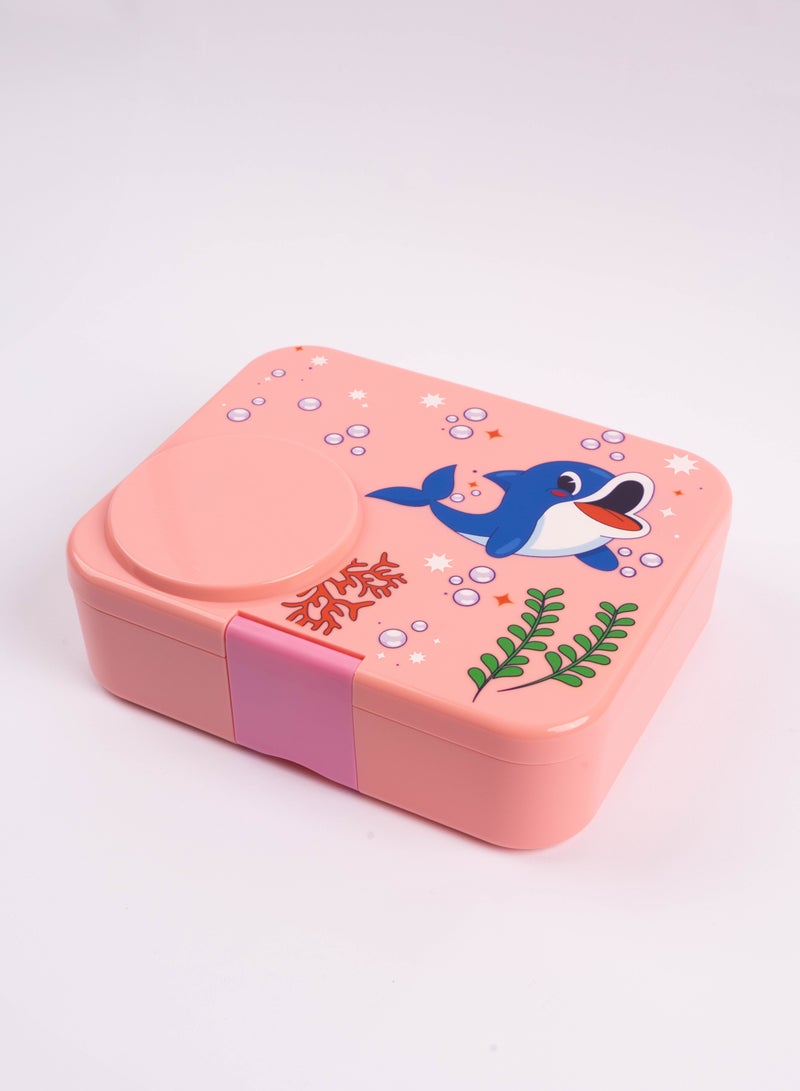 Cocobee Whale Bento Lunch Box With Food Jar, 4 Compartments - Pink - Image 3
