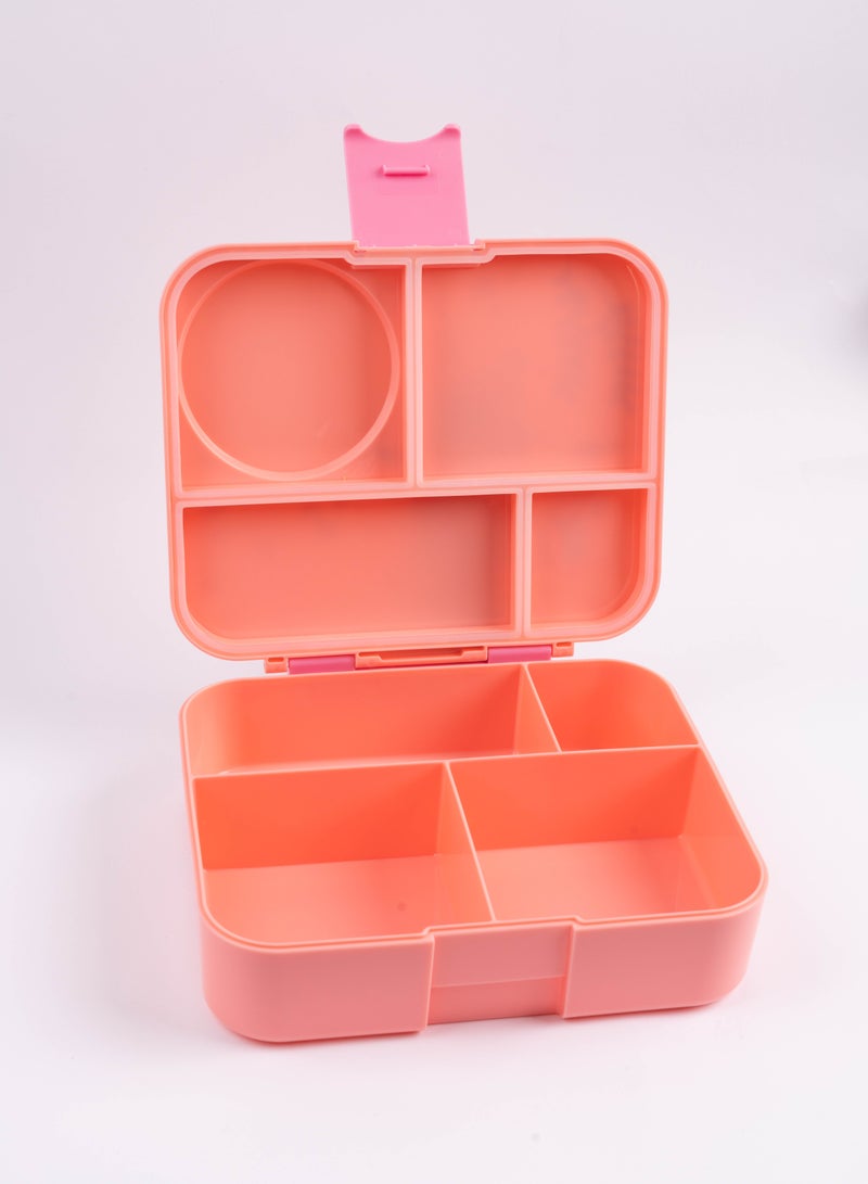 Cocobee Whale Bento Lunch Box With Food Jar, 4 Compartments - Pink - Image 2