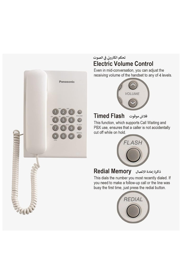 Panasonic Corded Telephone - White Kx-Ts500 - pzsku/Z8D849DF2991F6FE81EB2Z/45/_/1728639806/09d6a954-61df-42ed-b272-164f47379c5c