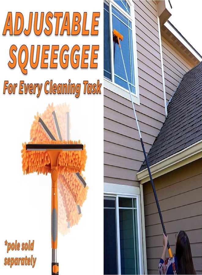 EXTEND-A-REACH Window Squeegee and Microfiber Scrubber 2-in-1 Combo // Multi-Angle Window Cleaning Tool // Window Washing Equipment for Solar Panel and RV Windshield // Threaded Window Cleaner (pole sold separately) - Image 2