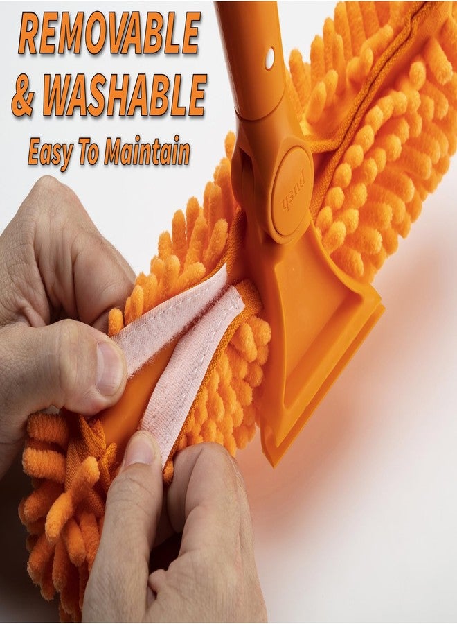 EXTEND-A-REACH Window Squeegee and Microfiber Scrubber 2-in-1 Combo // Multi-Angle Window Cleaning Tool // Window Washing Equipment for Solar Panel and RV Windshield // Threaded Window Cleaner (pole sold separately) - Image 3