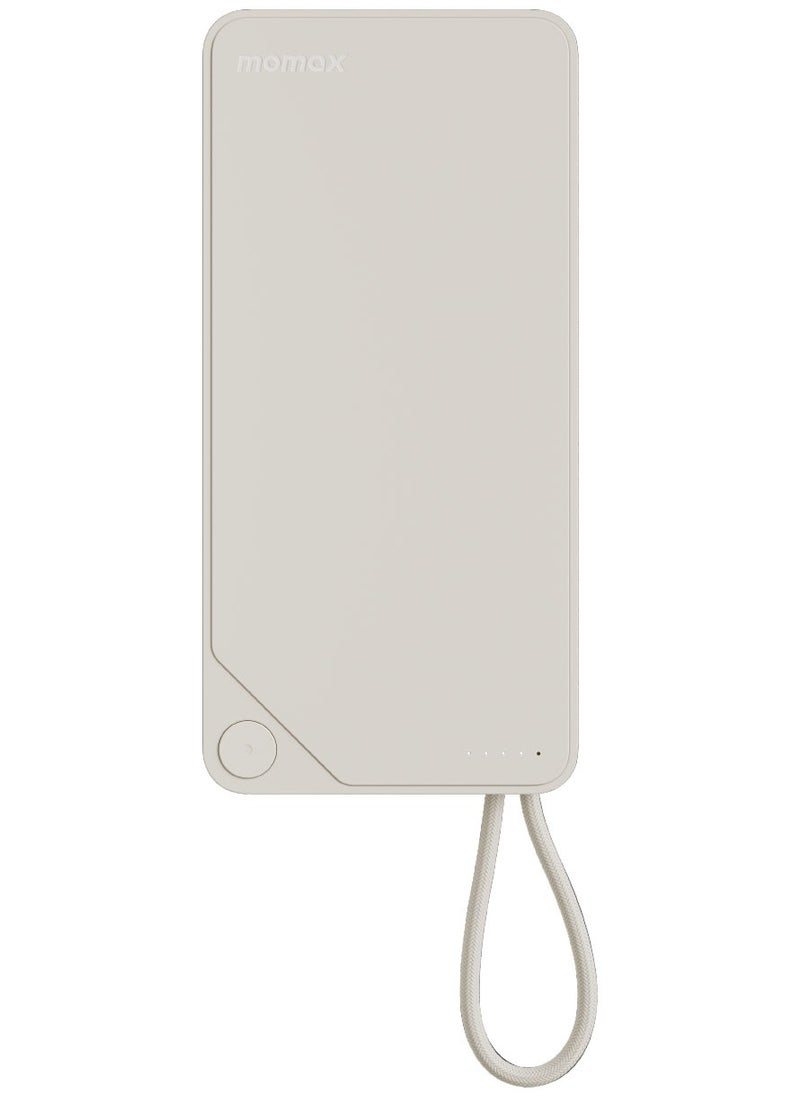 Momax - 1-Power X Battery Pack 20000 mAh Power Bank with Built-in USB-C PD Cable - White - Image 1