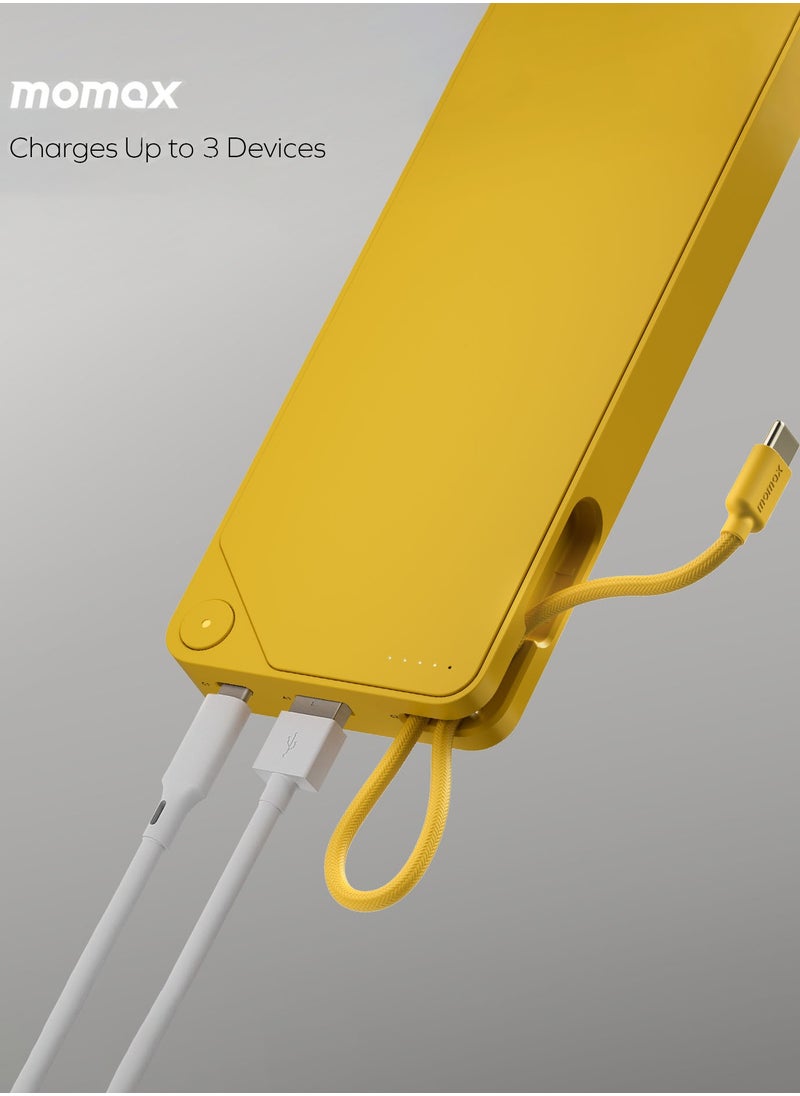 Momax - 1-Power X Battery Pack 20000 mAh Power Bank with Built-in USB-C PD Cable - White - Image 1