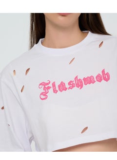 Flashmob Cropped Torn T-Shirt  - Image 2