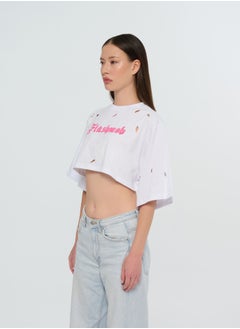 Flashmob Cropped Torn T-Shirt  - Image 3