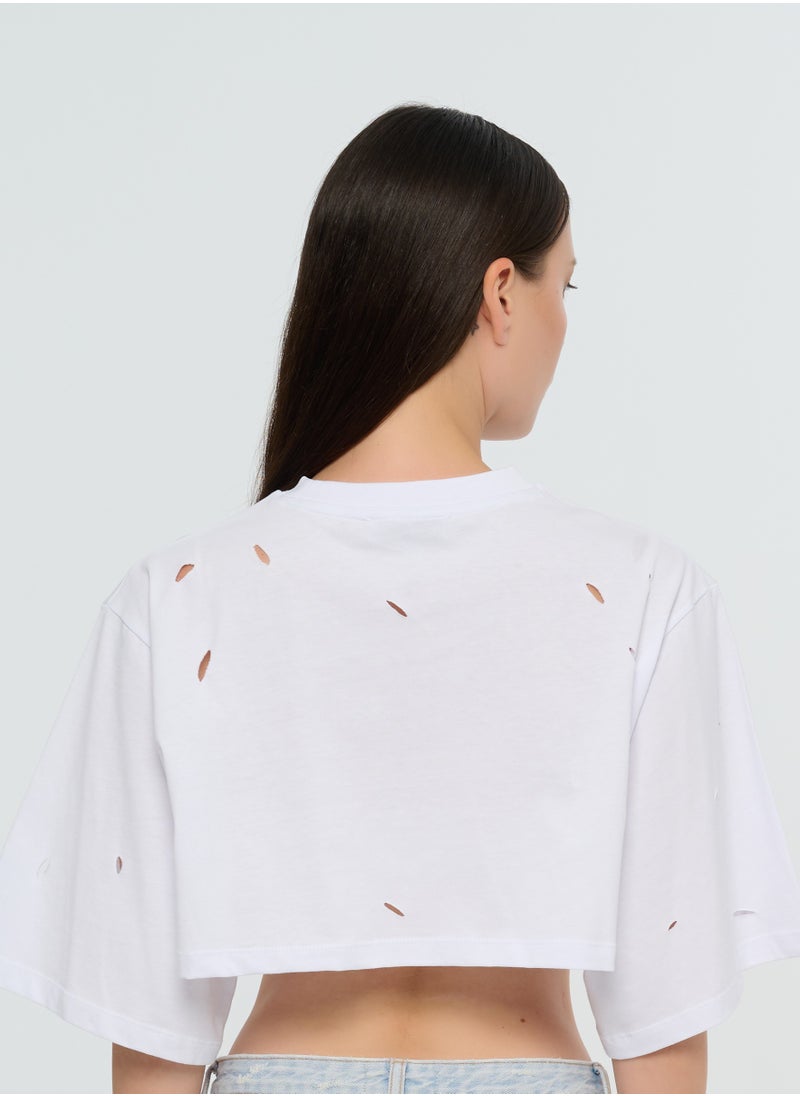 Flashmob Cropped Torn T-Shirt  - Image 4