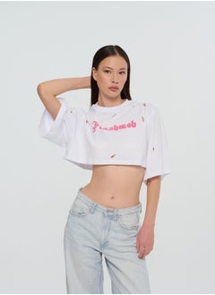 Flashmob Cropped Torn T-Shirt  - Image 5