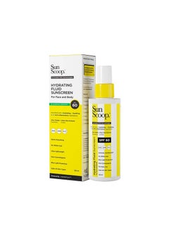SunScoop Hydrating Face & Body Fluid Sunscreen ; Spf 60 Pa++++ ; Uv Filter Zinc Oxide ; Rosemary Aloe Vera & Chamomile Extracts ; Broad Spectrum No White Cast Noncomedogenic Quick Absorbing ; 125Ml  - Image 2