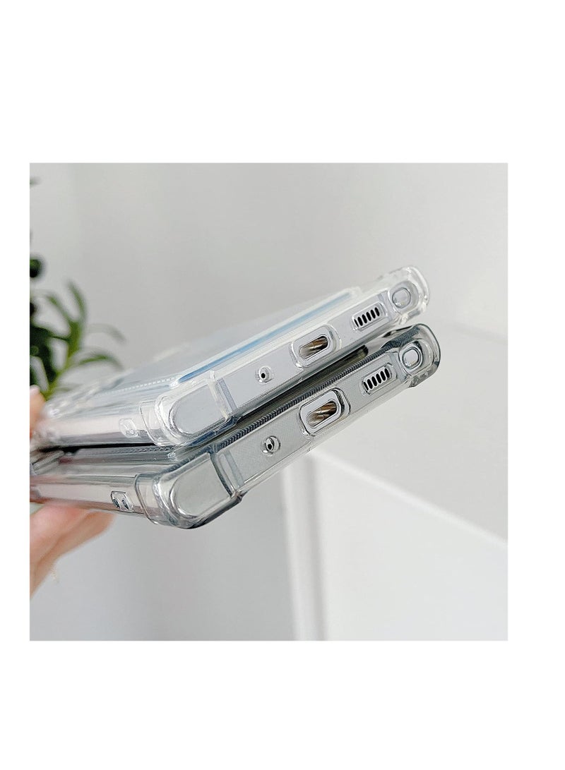 Realme 13 Pro | Realme 13 Pro+ Plus Case Clear Card Holder Back Wallet Crystal Transparent Soft TPU Shockproof Bumper Corner Drop Protection...