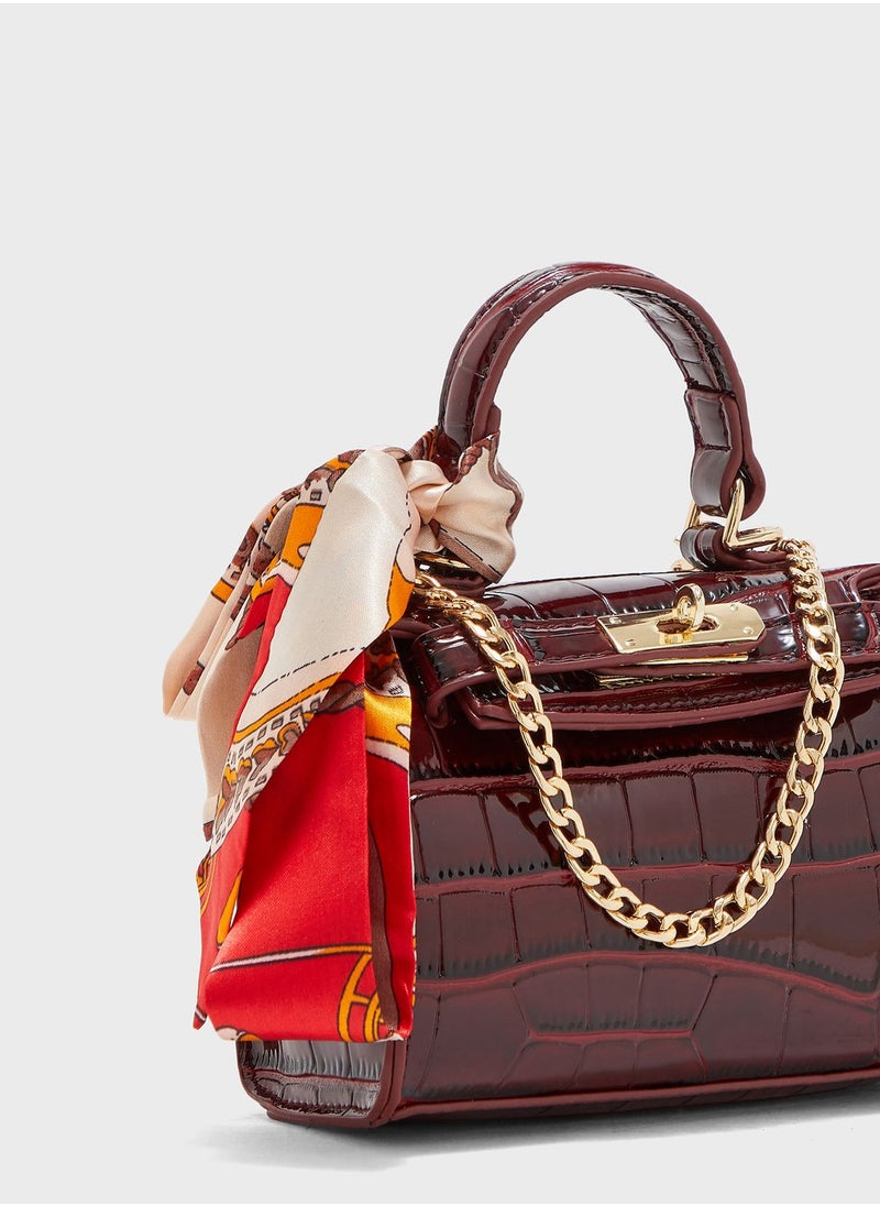ELLA Mini Handbag With Scarf Detail  - Image 3