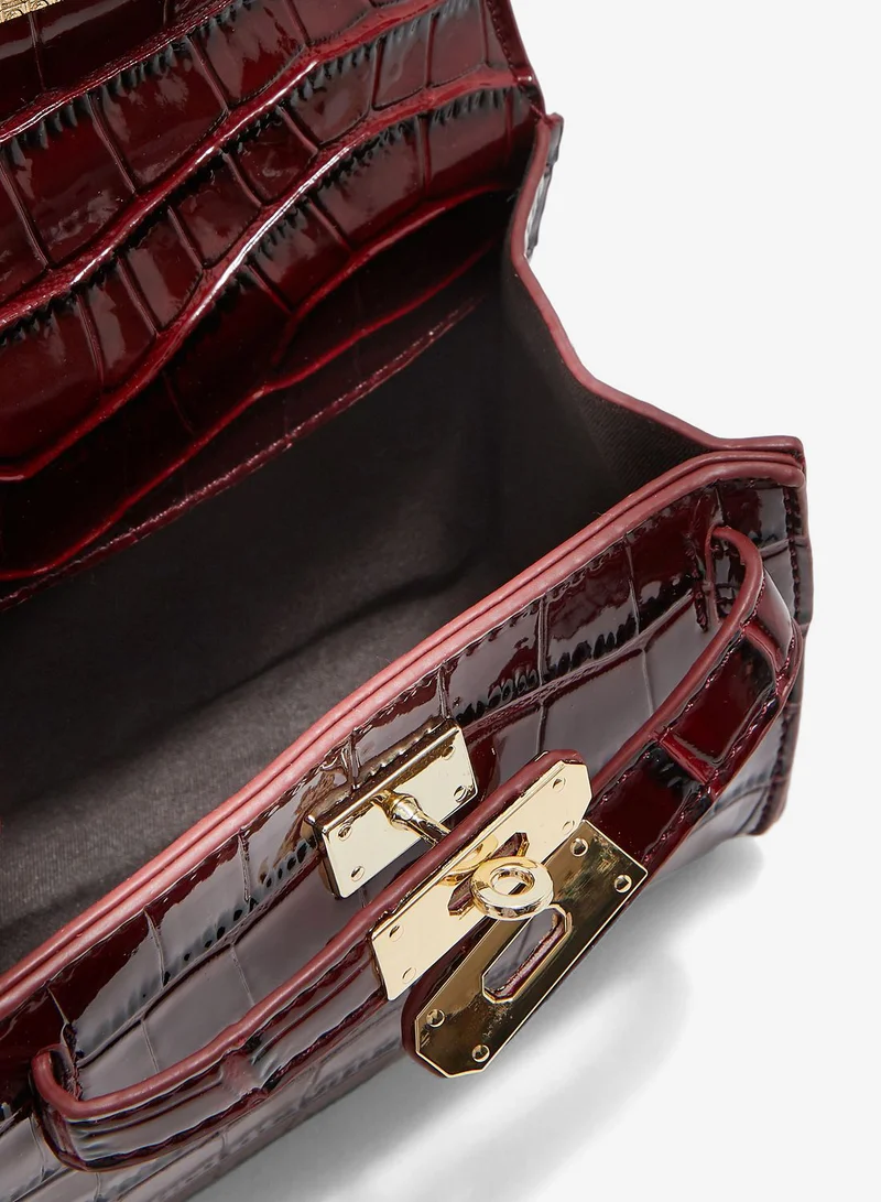 Ella Maroon Mini Handbag With Scarf Detail for Women | Best Price UAE