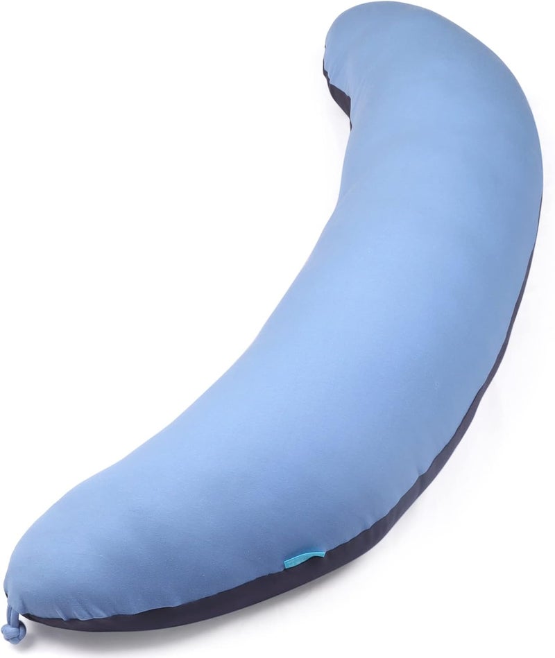 BYRIVER 43 Long C Shaped Body Pillow for Adults Men Women Side Sleeper Pillow for Neck Shoulder Back Pain Relief Cooling Post Sugery Pillow Pregnancy Pillow Blue Black Washable Pillowcase XL - Image 1