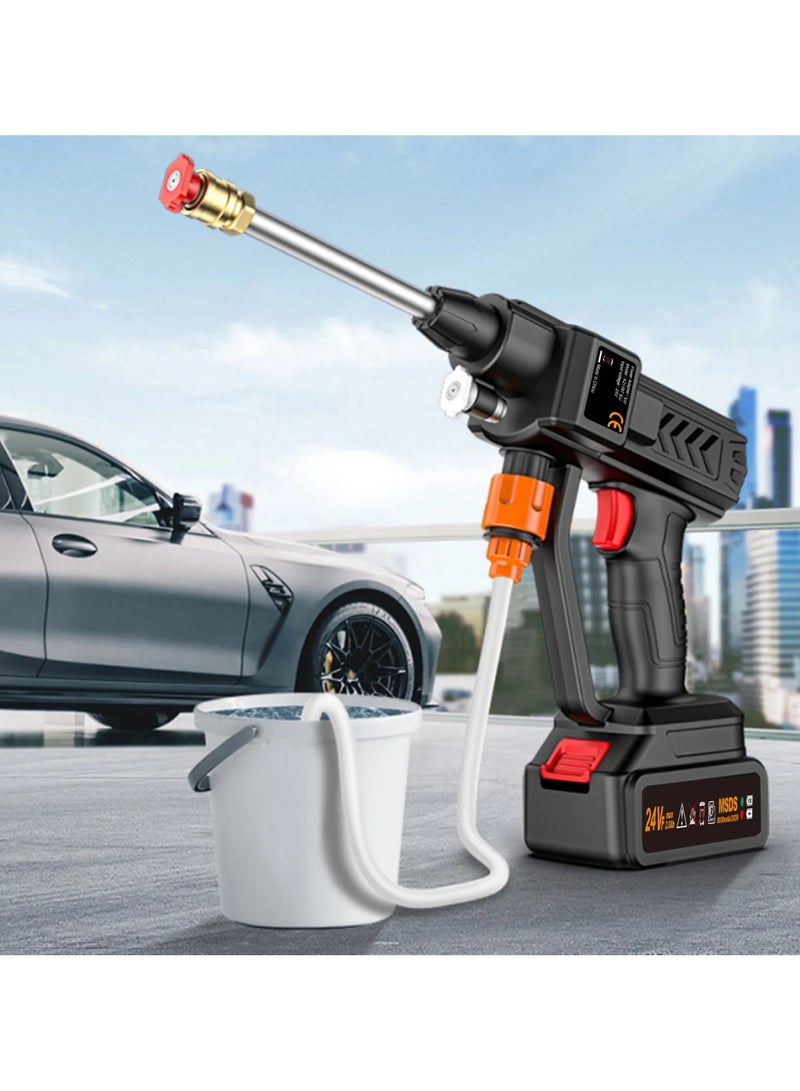Wireless High Pressure Car Wash Water Gun with Lithium Battery Portable Electric Water Spray for Cars and Garden Use  - Image 1