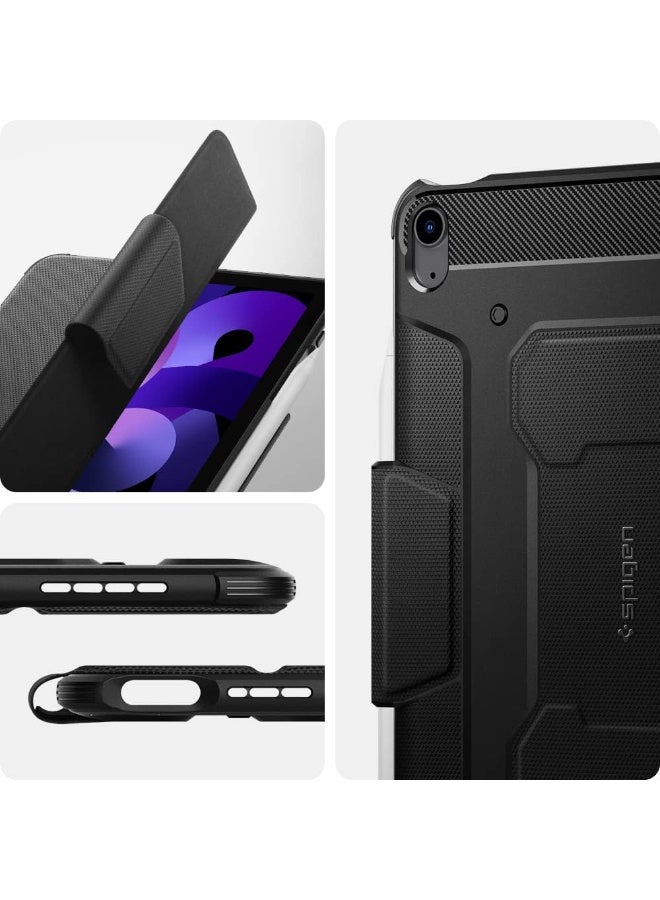 سبايجن جراب راجد ارمور برو مصمم لجهاز ايباد اير 5 (2022) 10.9 انش الجيل الخامس وايباد اير الجيل الرابع (2020) مع حامل قلم - اسود، البولي يوريثين الحراري - Image 5