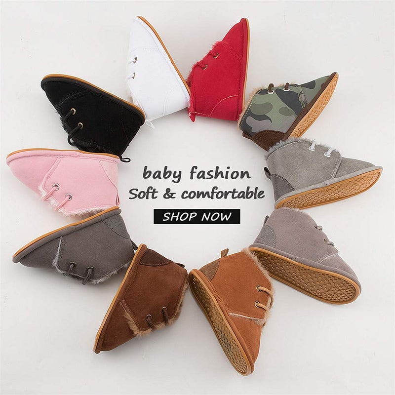 Meckior Baby Booties Newborn Infant Unisex Baby Girls Boys Velvet Rubber Anit-Slip Sole Shoes Toddler Fleece Cozy Winter Warm Prewalker Boots - Image 3