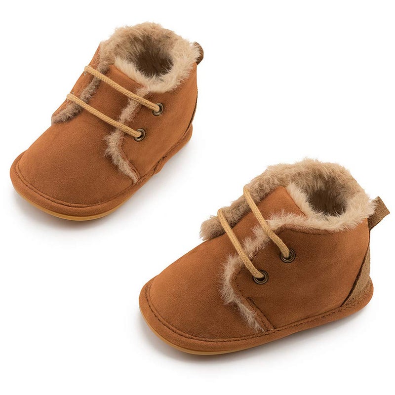 Meckior Baby Booties Newborn Infant Unisex Baby Girls Boys Velvet Rubber Anit-Slip Sole Shoes Toddler Fleece Cozy Winter Warm Prewalker Boots - Image 4
