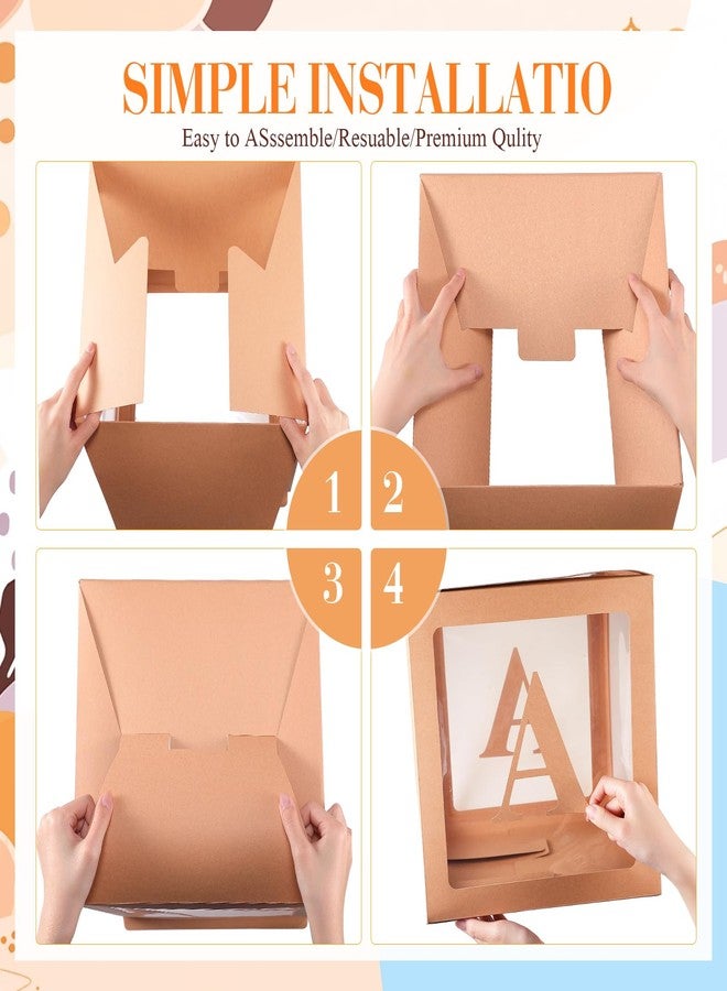 Zhanmai Baby Boxes for Bear Baby Shower Decoration with 4 Letters 36 Balloons 4 Transparent Clear Balloon Box Blocks for Boy Girl Balloon Boxes Gender Reveal Party Favors (Green,Yellow,Blue,White) - Image 4