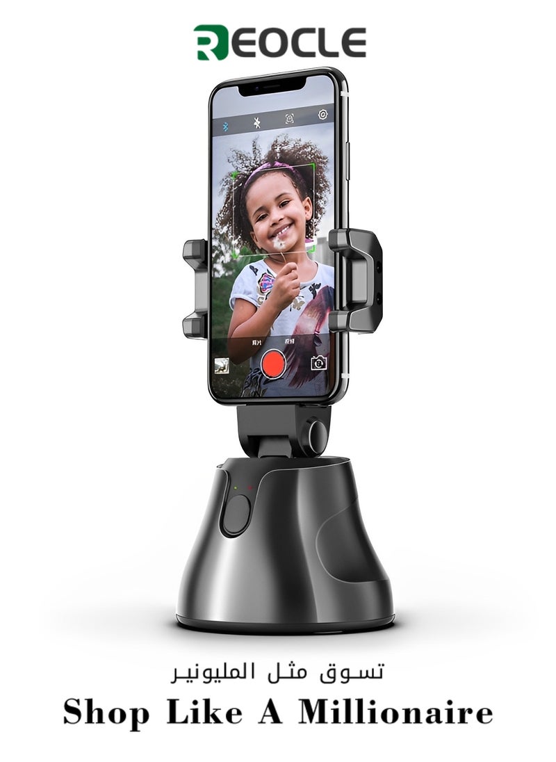 REOCLE - Auto Face Tracking Phone Holder 360° Rotation Face Body Phone Tracking Tripod Smart Shooting Camera Mount for Live & Vlog & Video - Image 1