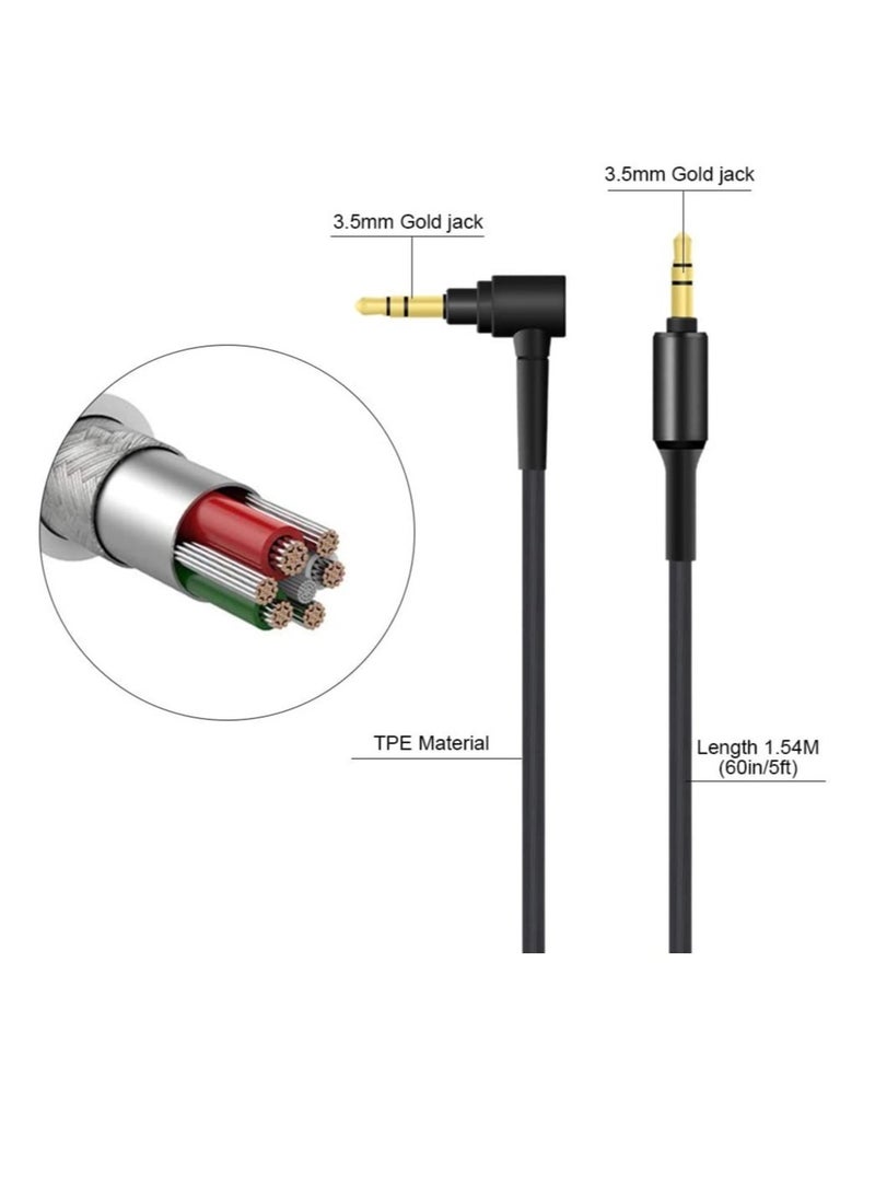 استبدال كابل WH-H900N كابل صوتي Aux مع ميكروفون متوافق مع WH-XB900N و WH-1000XM4 و WH-1000XM3 - Image 3