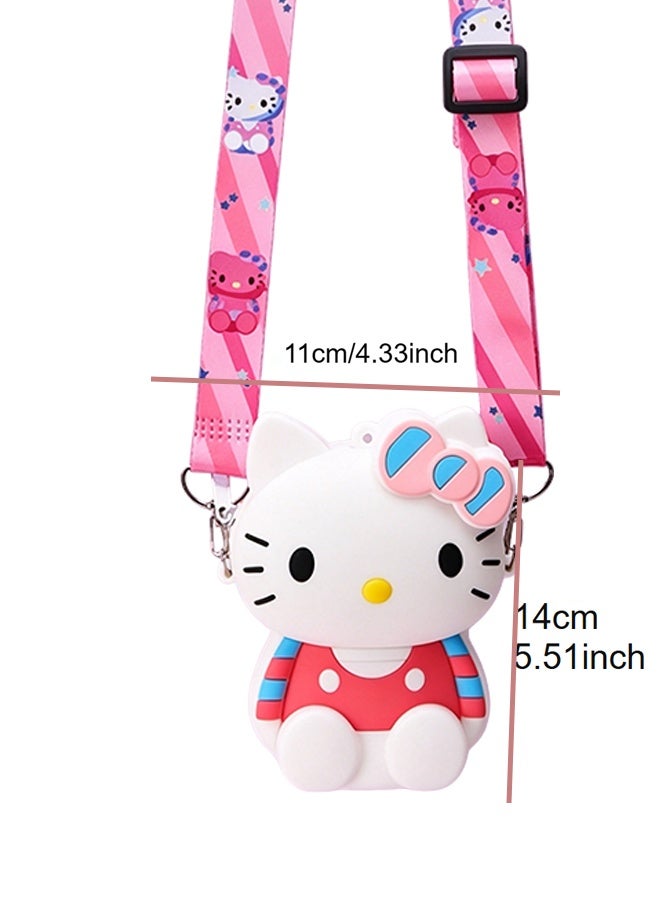 Hello Kitty children's shoulder bag, cute cartoon silicone children's wallet, cartoon Hello Kitty shoulder bag, with adjustable shoulder strap length, suitable as a children's birthday gift - Image 4