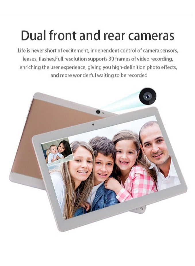 AROAQ T100 10 Inch Android Tablet, Portable Tablet Pc With TF Card Slot And Dual Camera, Lightweight Easy To Carry Wifi Pad With Octa Core Processor, (1pc, Gold, 2GB RAM 32GB ROM) - Image 2