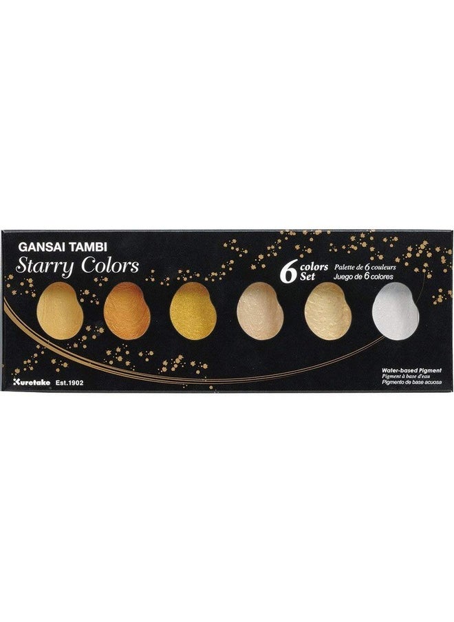 Kuretake - Gansai Tambi Starry Colors Watercolor Paint Set 6 Colors Professionalquality For Artists And Crafters Apcertified For Adult Made In Japan - Image 1